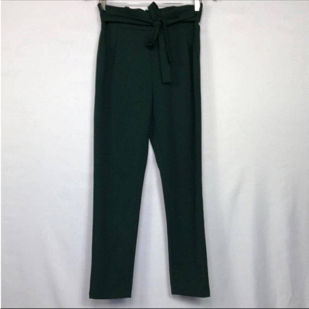 Sapphire Straight Leg Pants Medium Green‎ Women’s High Rise Tie
